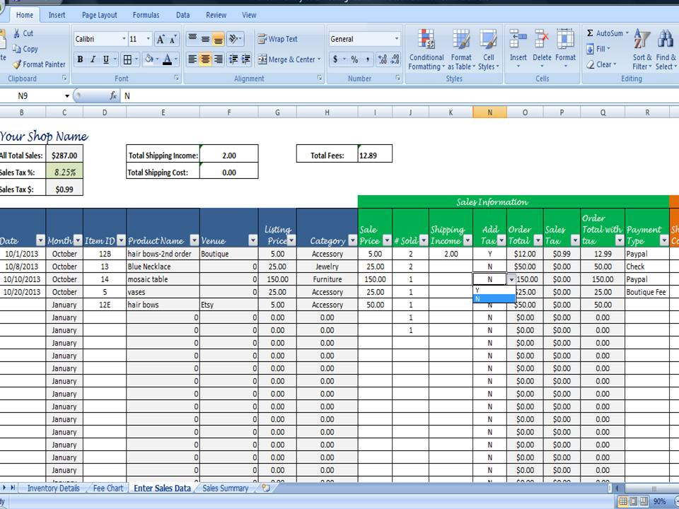 what is inside sales_excel